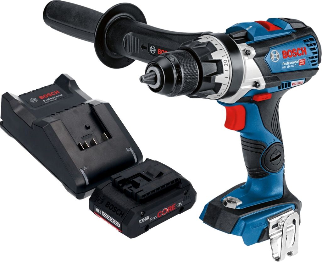 Bosch GSR 18V-110 C Professional Akku Bohrschrauber 18 V 110 Nm Brushless + 1x ProCORE Akku 4,0 Ah + Ladegerät