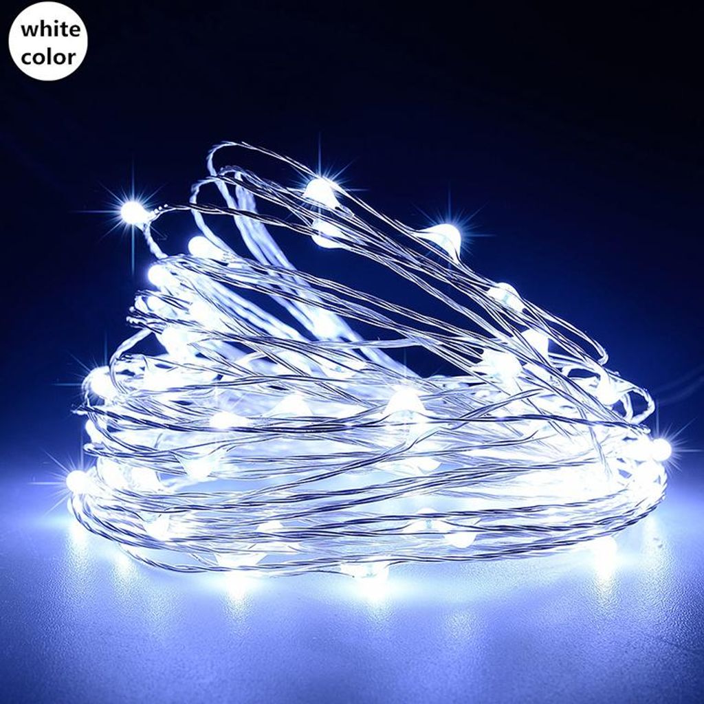 MasterLED LED Lichterkette Weihnachten - 20 LEDs - 6500K Kaltweiß - batteriebetrieben - Innen Deko - 3 Modi Blinken