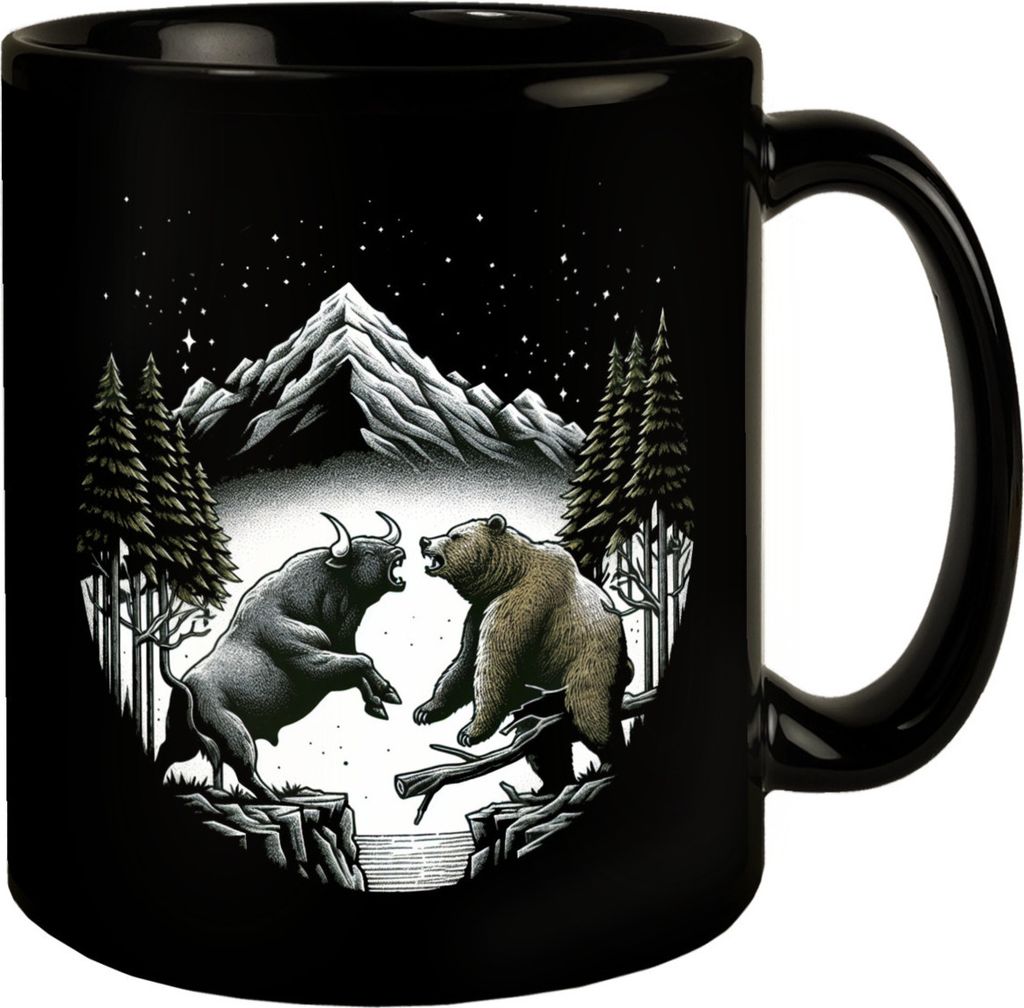 Börsianer Geschenk Tasse schwarz in Schwarz Produktbild 