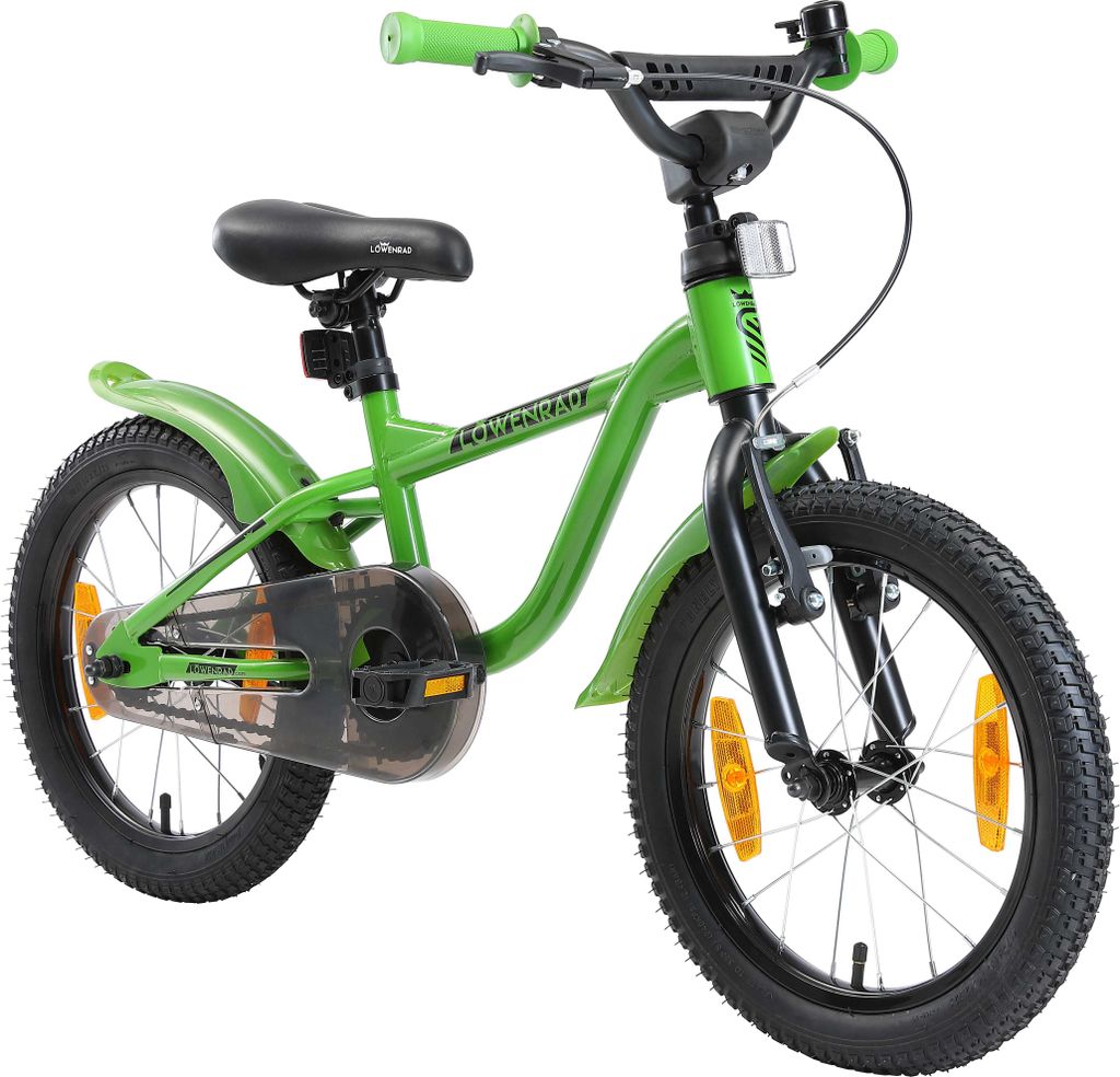 LÖWENRAD Kinder Fahrrad ab 4 Jahre | 16 Zoll Rad | Grün