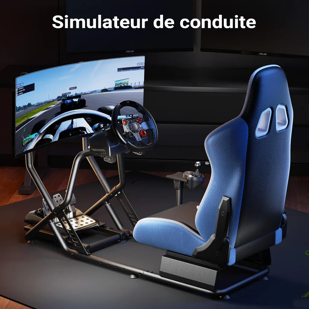 Siège cockpit de jeu immersif avec châssis de simulation en acier - 8