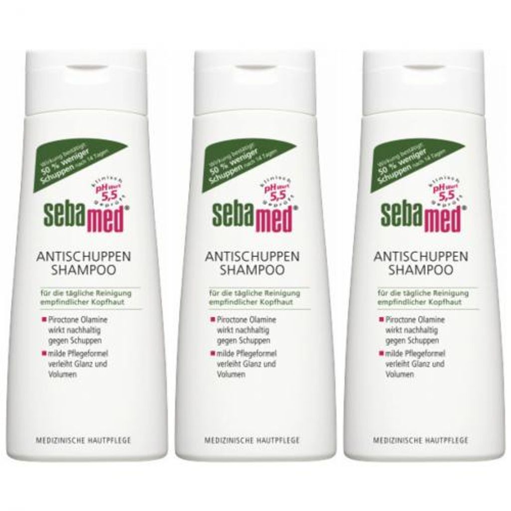 3 x Sebamed Anti-Schuppen-Shampoo 200ml Flasche
