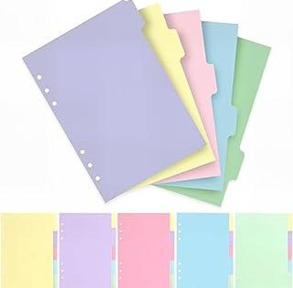 30 Blätter Trennblätter A5 6 Loch, Ordner Register A5 Farbige Index Teiler Personalisiert Ringbuch Register Planer für Notizbuch Loseblatt Perso...