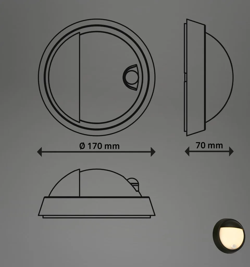 Éclairage extérieur LED sans percer Briloner Puni avec détection noir - 8