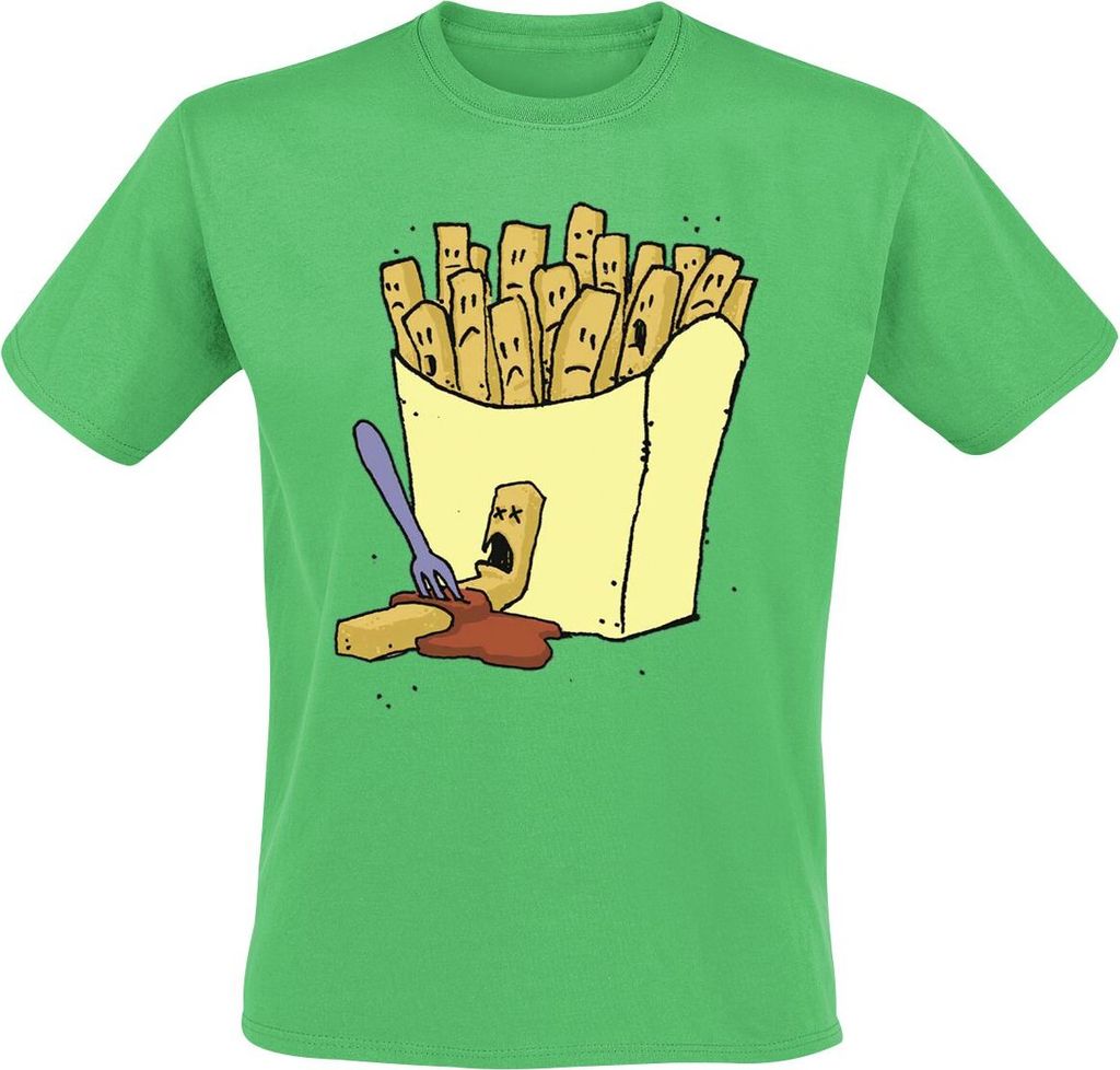 Food T-Shirt Herren Frittis grün L