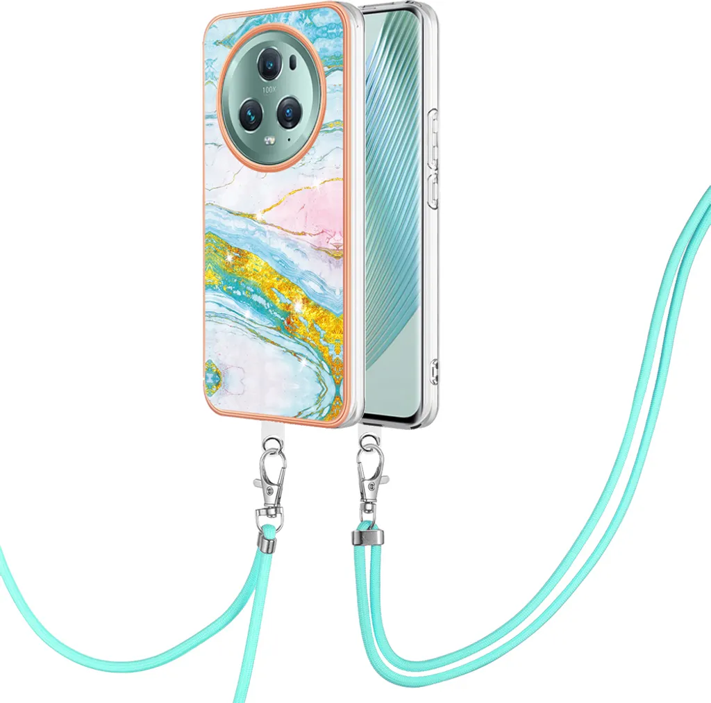 Custodia Protettiva Honor Magic 5 Pro Turchese | TPU Soft & Strap