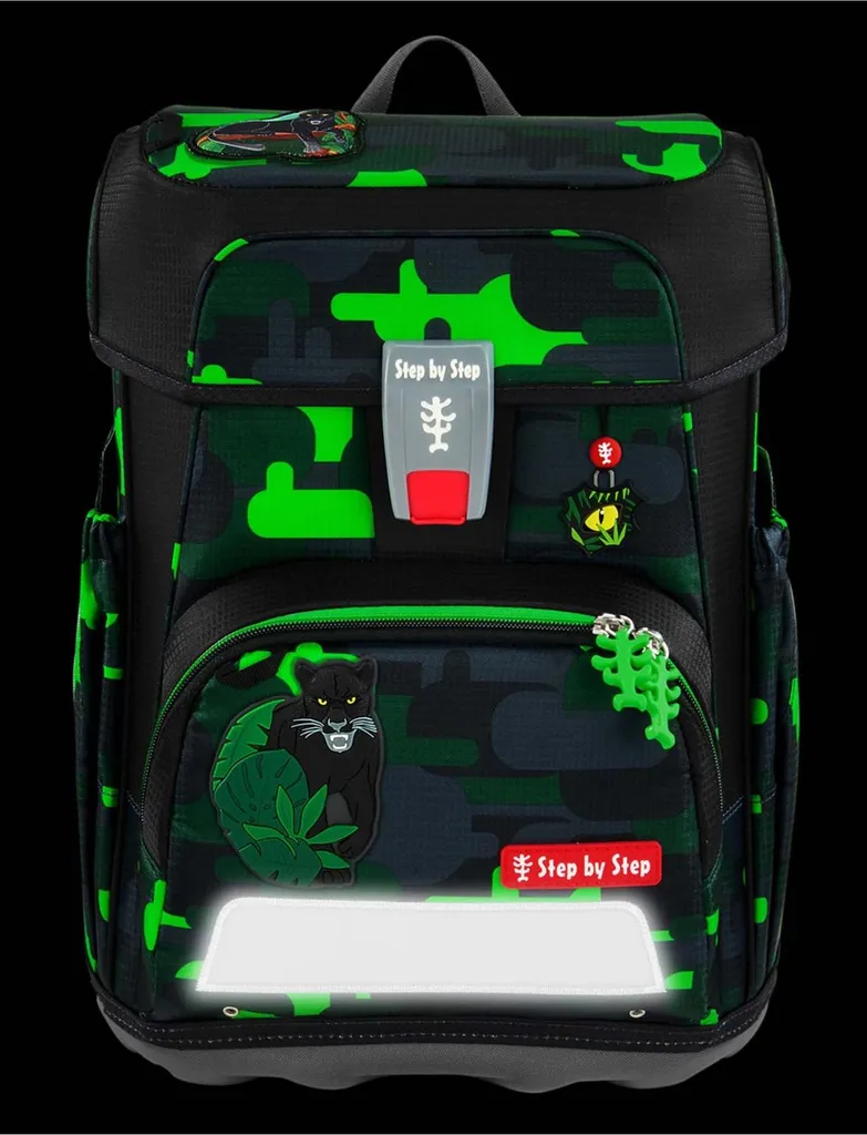 Kit cartable léger 5 pièces Step by Step Cloud vert avec chat noir