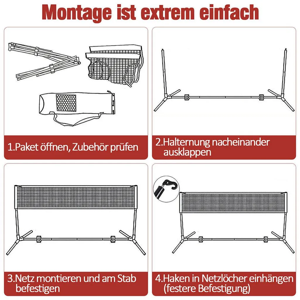 Filet de badminton Ikodm en polypropylène et structure acier galvanisé - 9