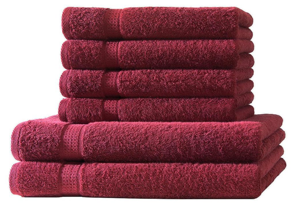 6 tlg. Handtuch Set - Bordeaux - 500g/m²  - 2 Duschtuch 4 Produktbild 