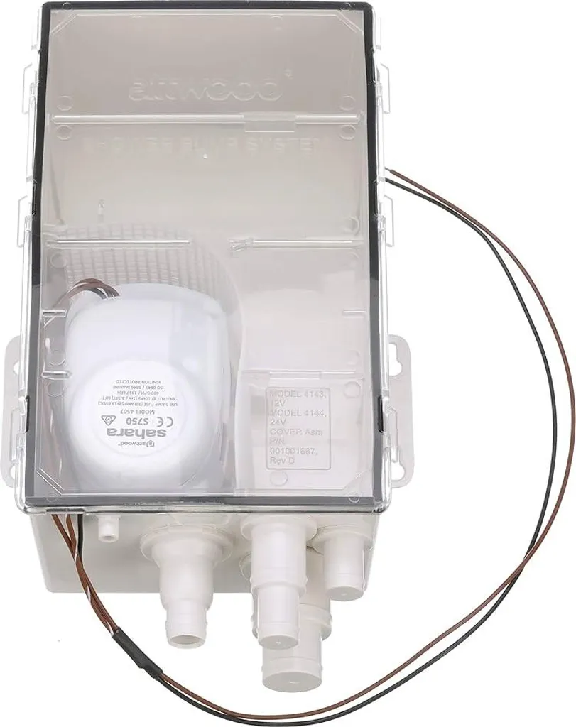 Pompe de cale de douche 750 GPH 24V Attwood 4144-1 avec couvercle scellé