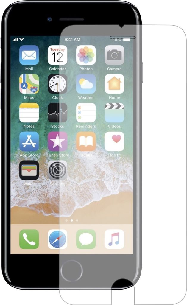 KOMA Gehärtetes Schutzglas für iPhone 7, Rundung 2,5 D, Härte 9H