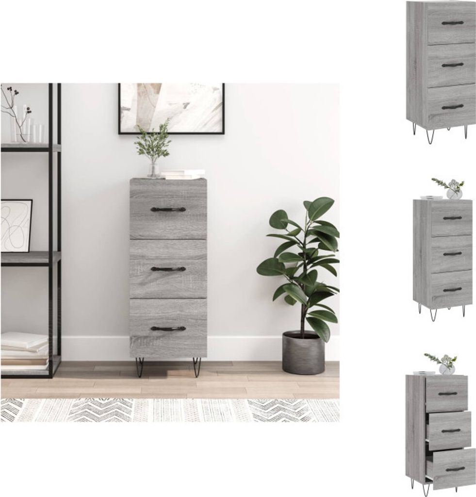 vidaXL Sideboard Grau Sonoma 34,5x34x90 cm Holzwerkstoff - Sideboards