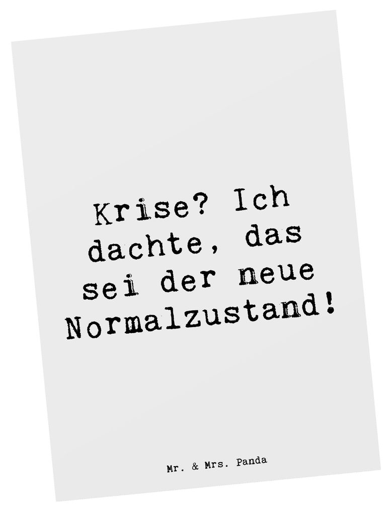 Mr. & Mrs. Panda Postkarte Spruch Gelassenheit in Krisen - Weiß - Geschenk, Entspannung, handgefertigt, Grußkarte, Zitat, Krisenzeiten, Stimmunge...