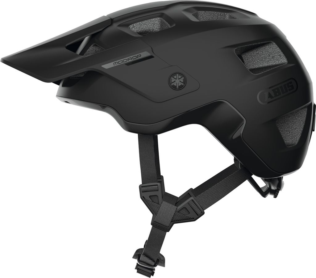 ABUS MTB-Helm MoDrop - robuster Fahrradhelm mit guter Belüftung für Mountainbiker - individuelle Passform - Unisex - Schwarz Matt, Größe S (51-...