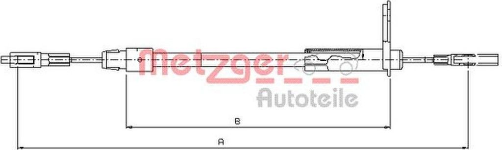 METZGER Handbremsseil Seilzug Feststellbremse passend für MERCEDES-BENZ E-Klasse Limousine (W210) Hinten Rechts 10.9442