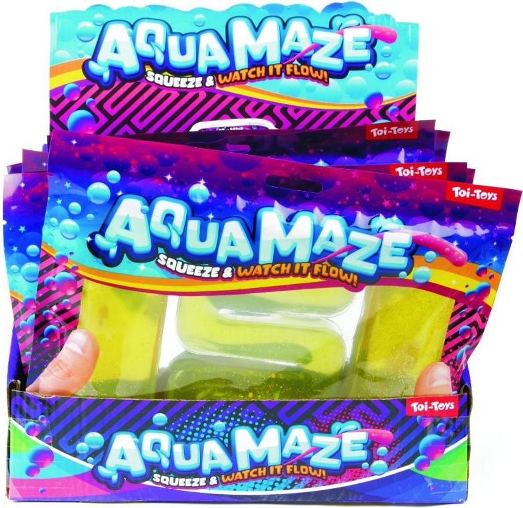 Toi-Toys Aqua Maze Flüssiges Labyrinth, Fidget-Spielzeug & Stressabbau, ab 3 Jahren, handlich gelb