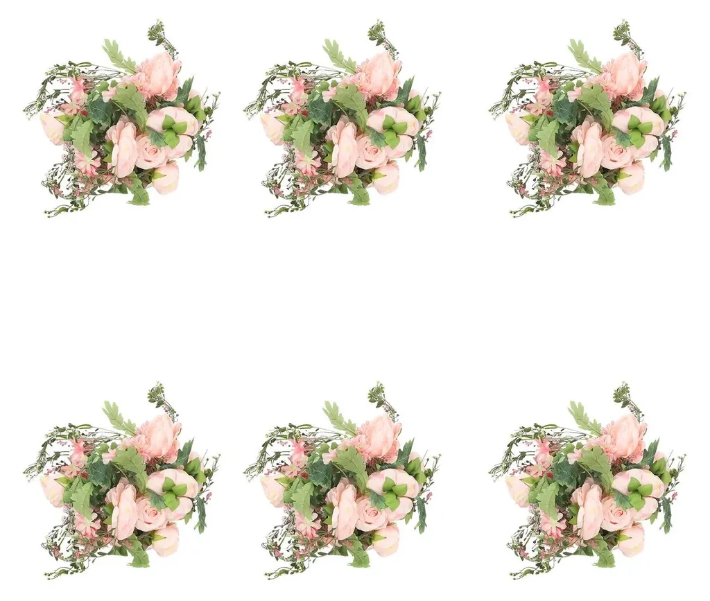 Guirlande de roses pour arche de mariage et fête - Lot de 6 vignes rose
