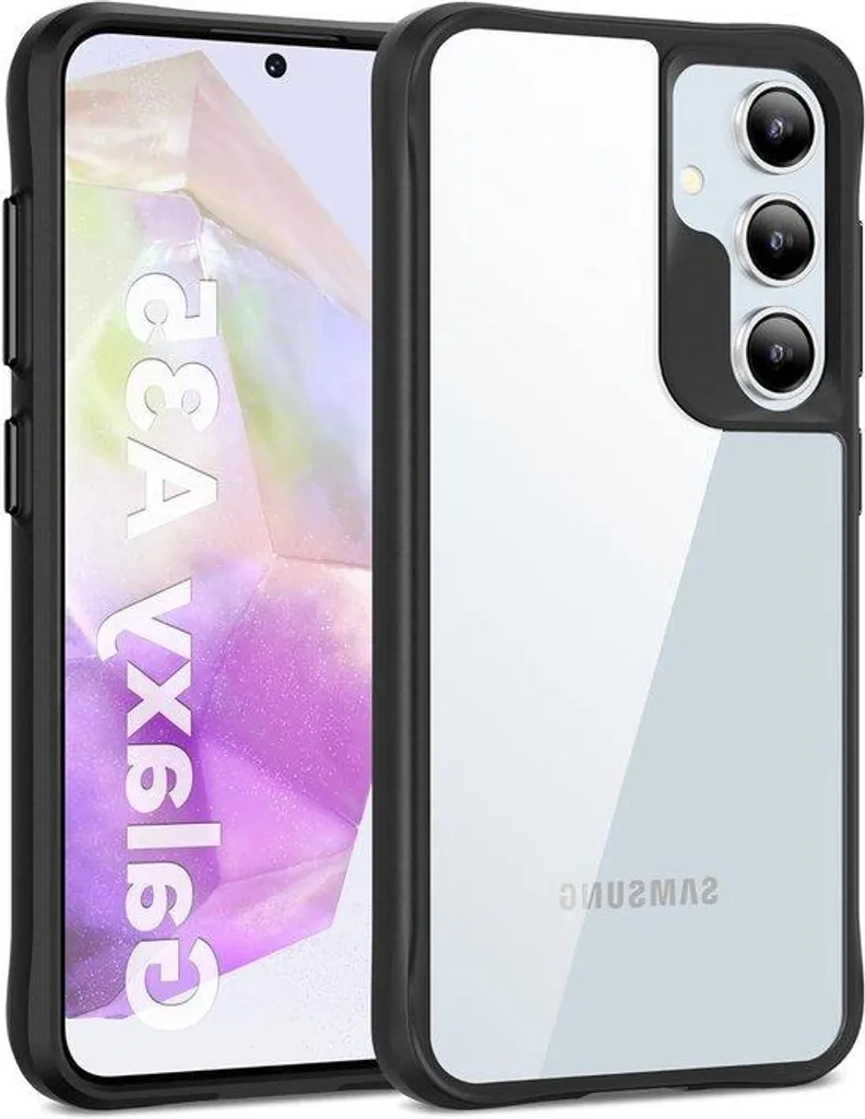Coque Samsung Galaxy A35 5G Rigide Transparente Anti-jaunissement Noir