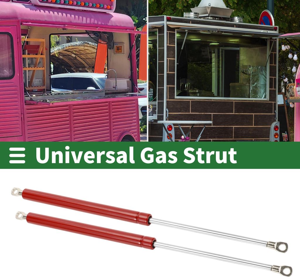 Universal-Hebestützen, Gasdruckfeder, 17 Zoll/430 mm, 120 lb/535 N/53,5 kg, Metall, Rot, 2 Stück