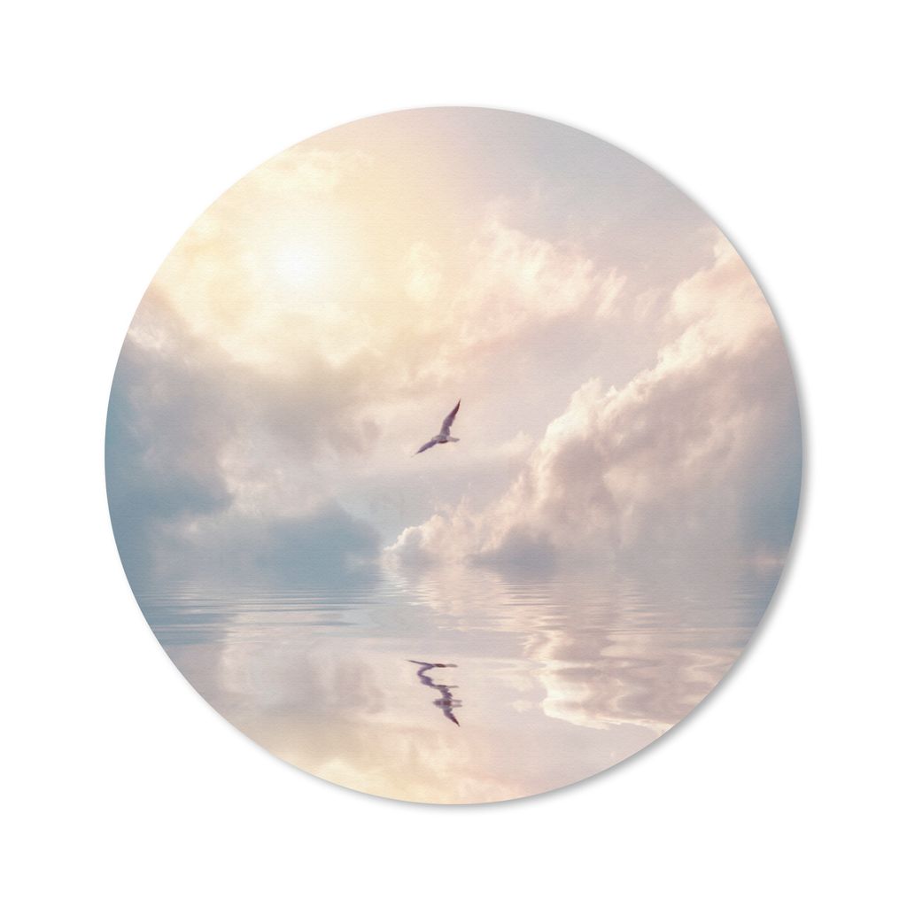 MuchoWow Mauspad Mousepad Vogel - Meer - Sonne 40x40 cm - Mousepads - Maus Mat - Pad - Mausunterlage - Schreibtisch Accessoires