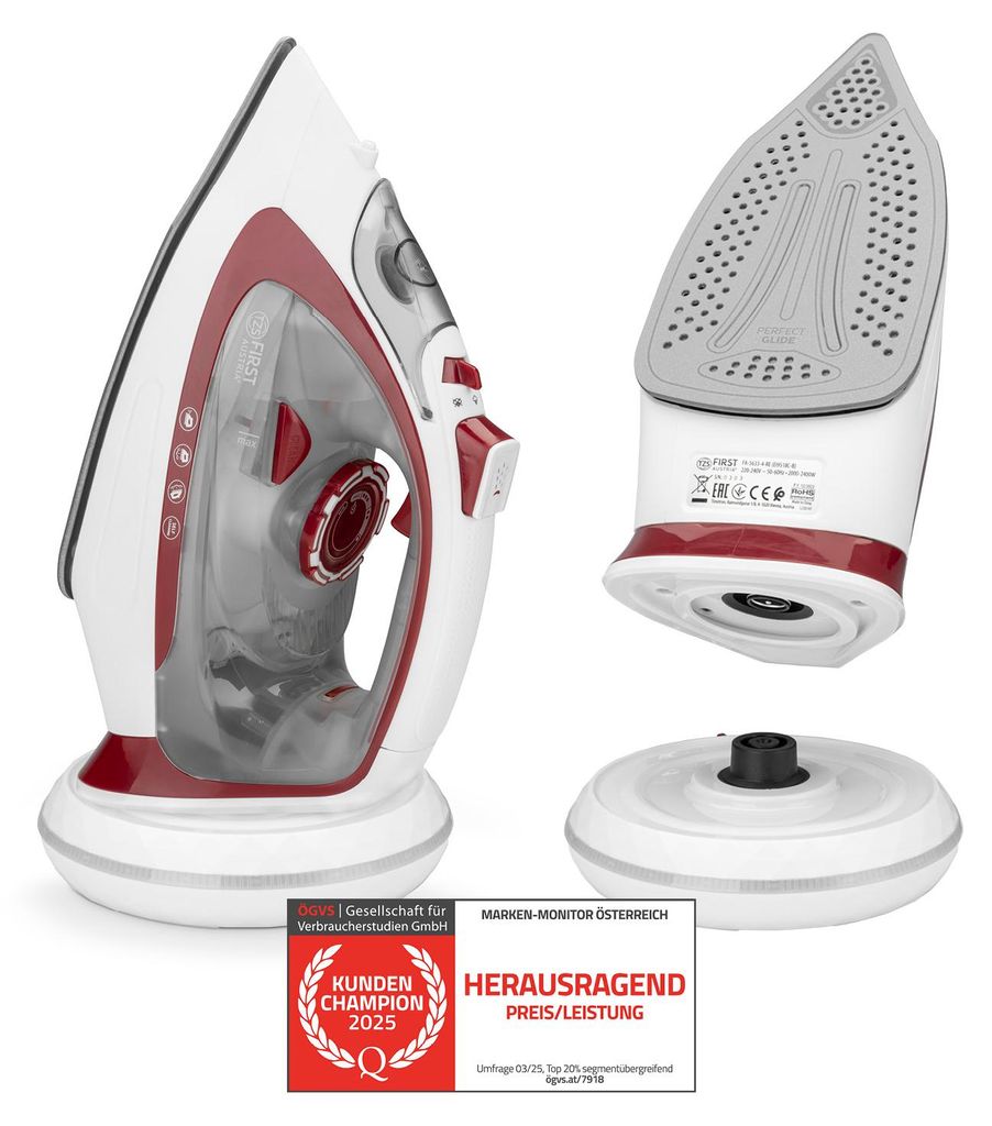TZS First Austria - Dampfbügeleisen kabellos 2400W - 450 ml Produktbild 