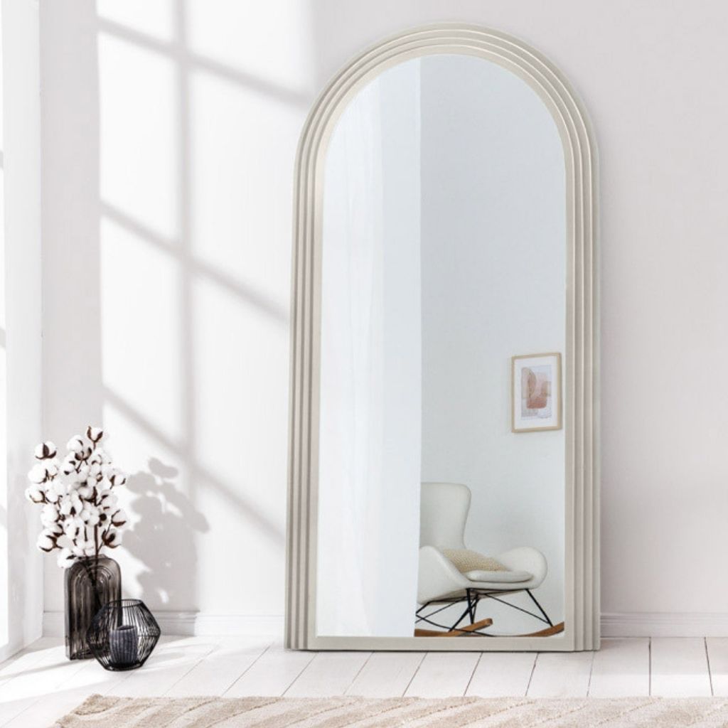 Design Rundbogen Spiegel 160x80cm FORMOSA weiss Wandspiegel