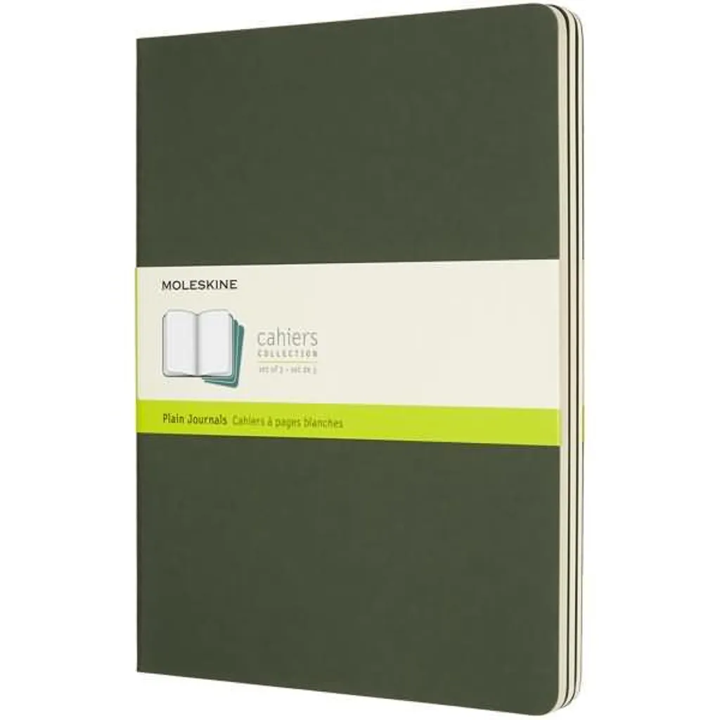 Moleskine Cahier XL Verde Scuro 3 Pezzi | Taccuini Cuciti a Mano
