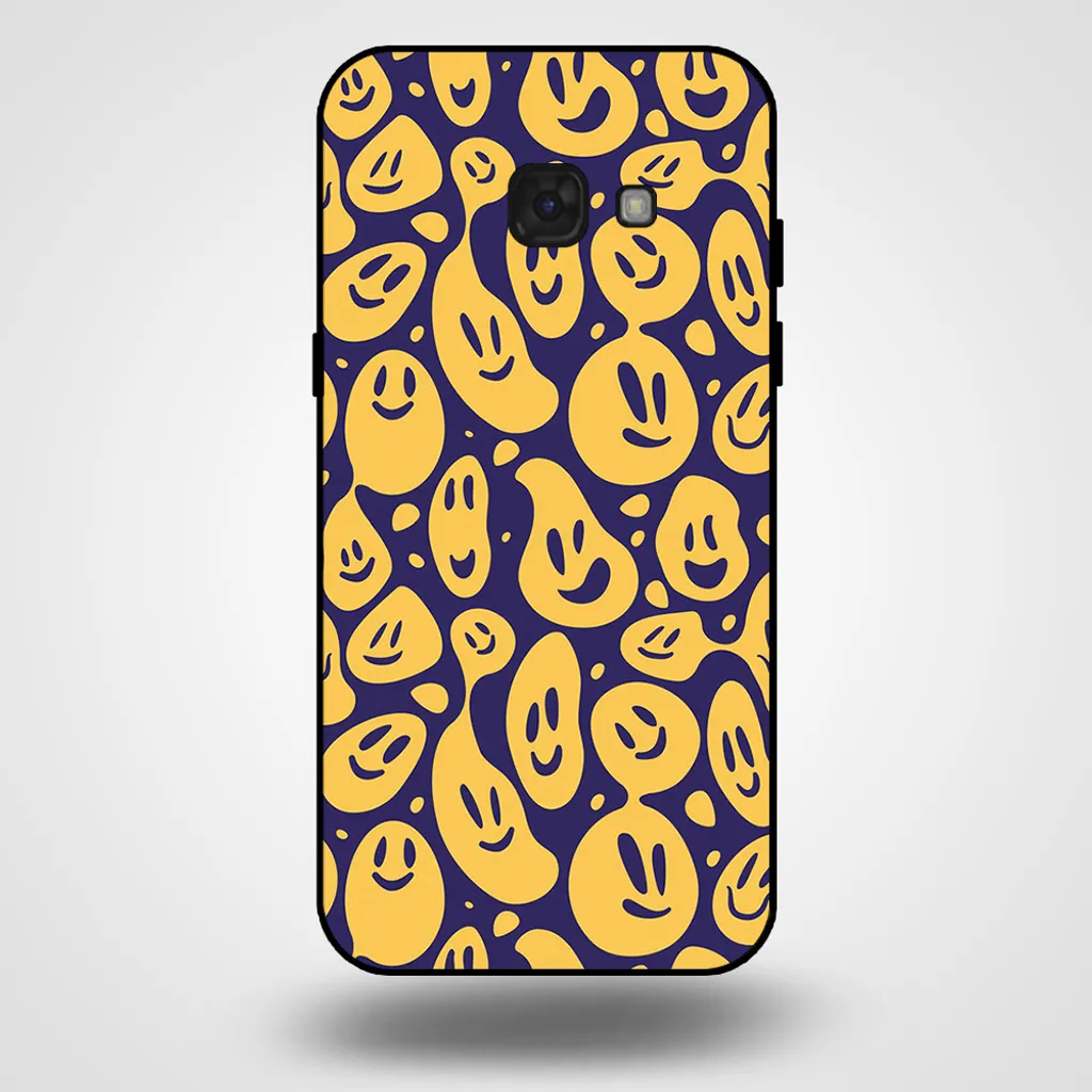 Smartphonica Custodia per Samsung Galaxy A5 2017 con stampa smiley - Custodia posteriore in TPU con design emoji - Viola Giallo