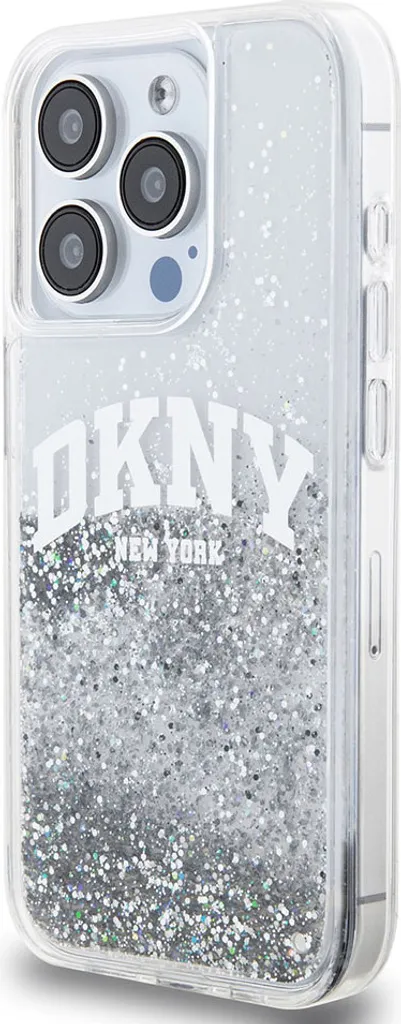 Coque iPhone 14 Pro DKNY Liquid Glitter Arch Logo Flexible Transparente - 3