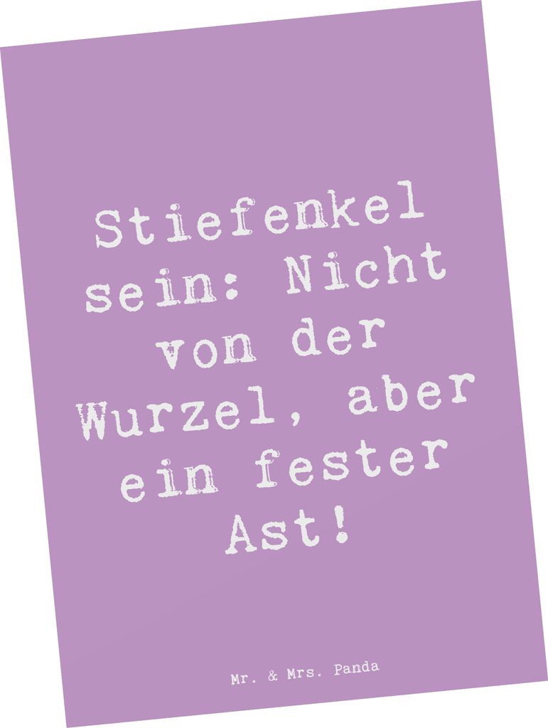 Mr. & Mrs. Panda Postkarte Spruch Stiefenkel - Produktbild 