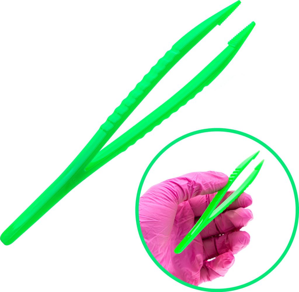Pinzette Chirurgische Pinzette 12,5 cm steril Einweg Kunststoff x25 grün