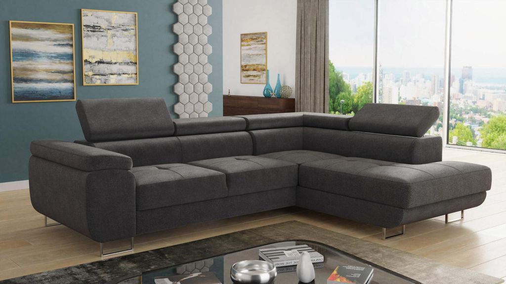 Ecksofa Caris mit Schlaffunktion und einstellbare Produktbild 