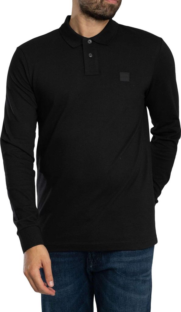 BOSS Passerby Langarm-Polohemd, Schwarz 4XL Produktbild 