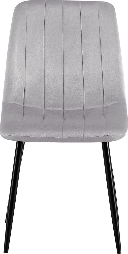DELUKE® Stuhl LENZ Samt - 88x45x53cm, grau, Metall Gestell Produktbild 3