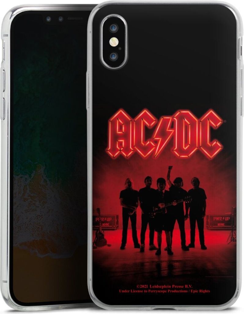 DeinDesign Slim Hülle für Apple iPhone Xs Silikon Case Ultra Dünn Handyhülle ACDC Band Offizielles Lizenzprodukt