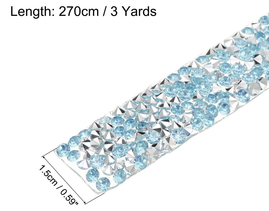 1 Rolle 3 Yards selbstklebendes Kristall Strassband fš¹r Kunst- und Handwerksprojekte, Hochzeitstorten, Geburtstagsdekorationen Hellblau