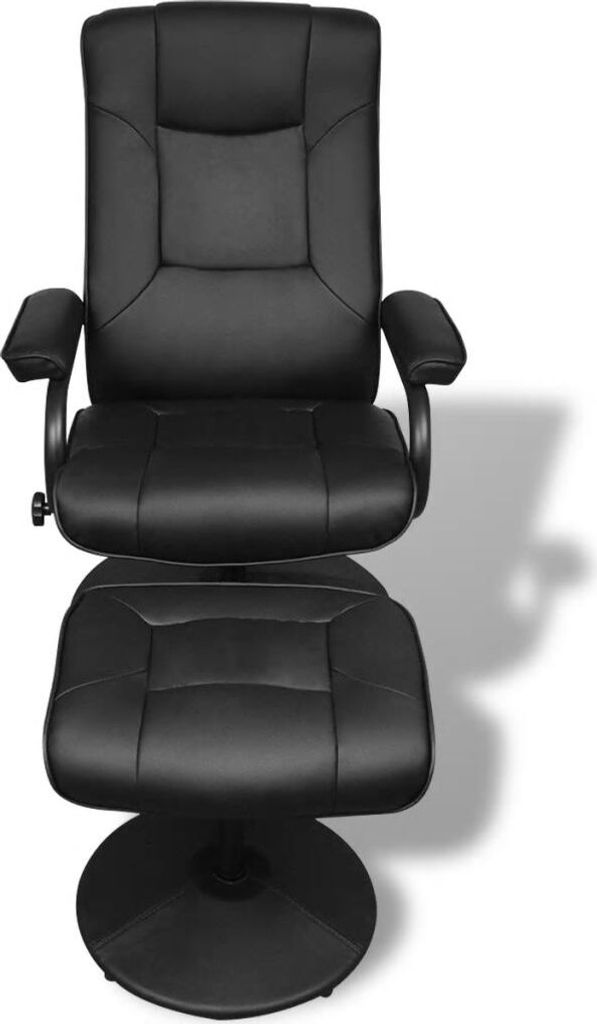 vidaXL Fauteuil TV avec repose-pieds Noir Similicuir Image du produit 