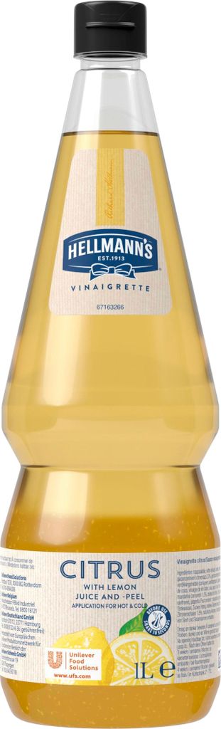 Hellmann's Vinaigrette Zitrone Flasche leichte Salatsoße Produktbild 