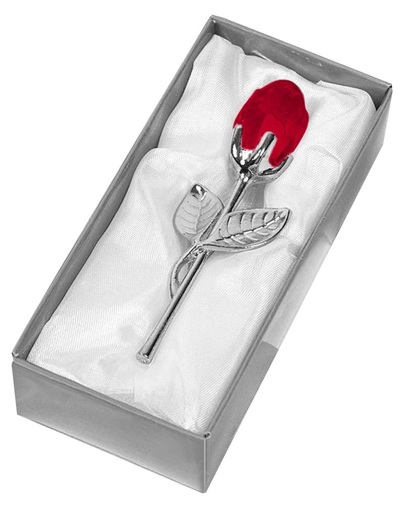 Klare Rose in Geschenkbox, künstlerische Blumenskulptur zum Valentinstag, elegante Dekoration für Zuhause oder Büro und romantisches Geschenk.