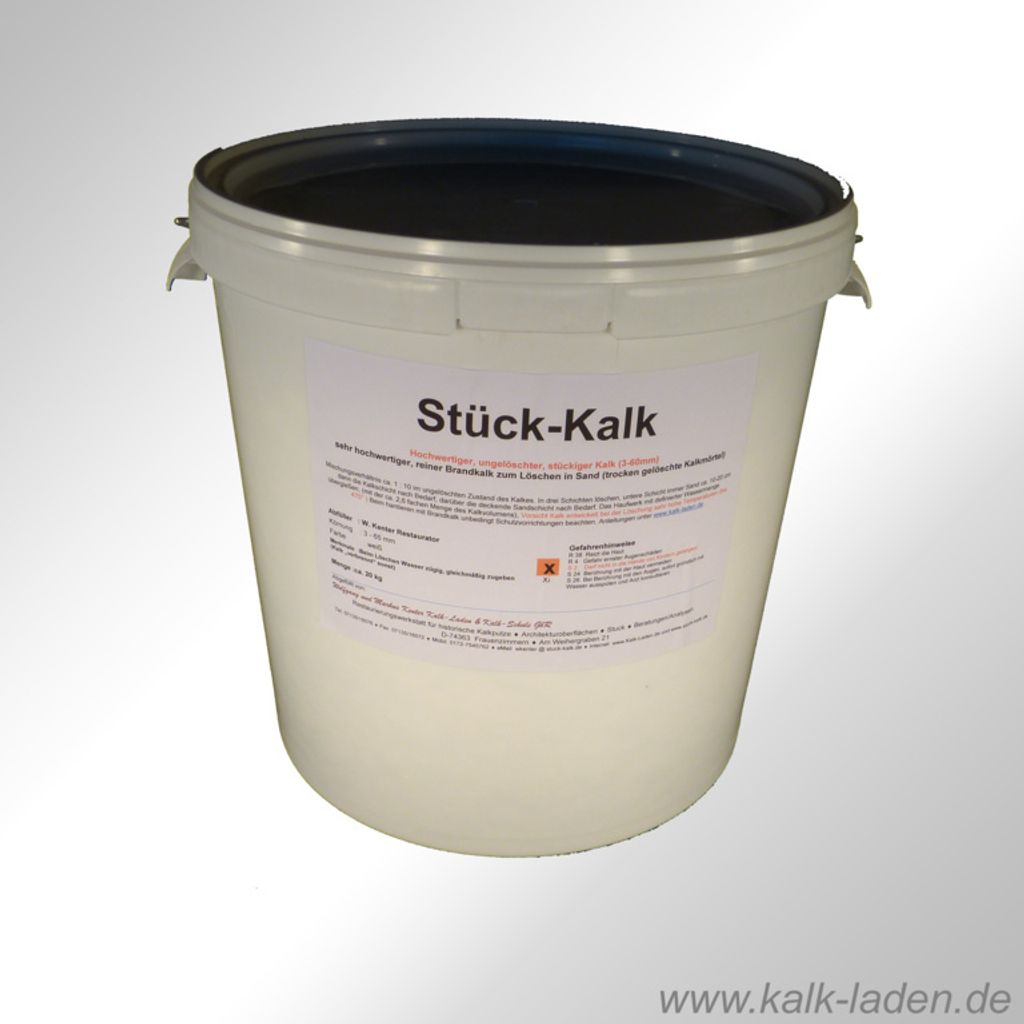 Gebrannter Kalk (Stück-Kalk) 18 kg im Eimer Produktbild 