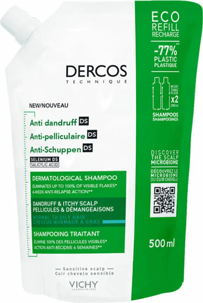 Dercos DS Vichy Shampooing Anti-Démangeaisons et Pellicules Grasses 500ml
