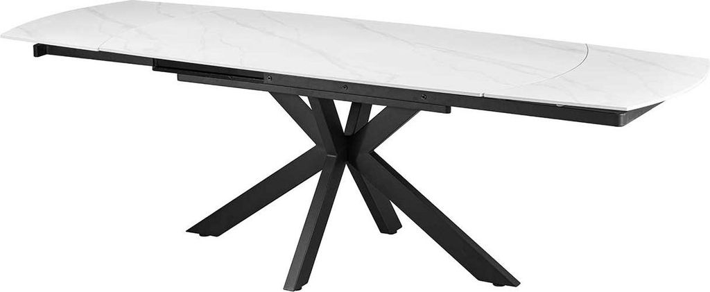 Ausziehbarer Esstisch Aries - 160/240x90x77cm - gesinterter Stein - Marmor
