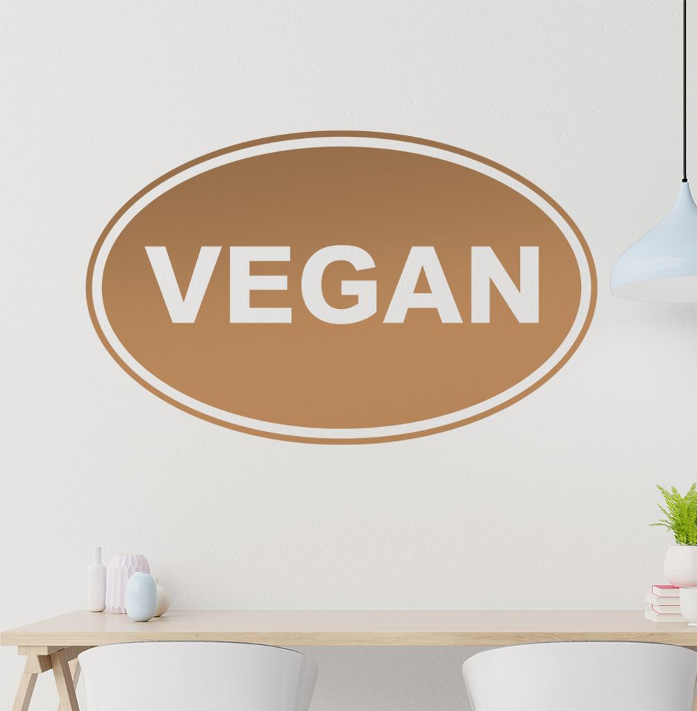 Vegan Wandtattoo in 6 Größen - Wandaufkleber Wall Sticker - Dekoration, Küche, Wohnzimmer, Schlafzimmer, Badezimmer