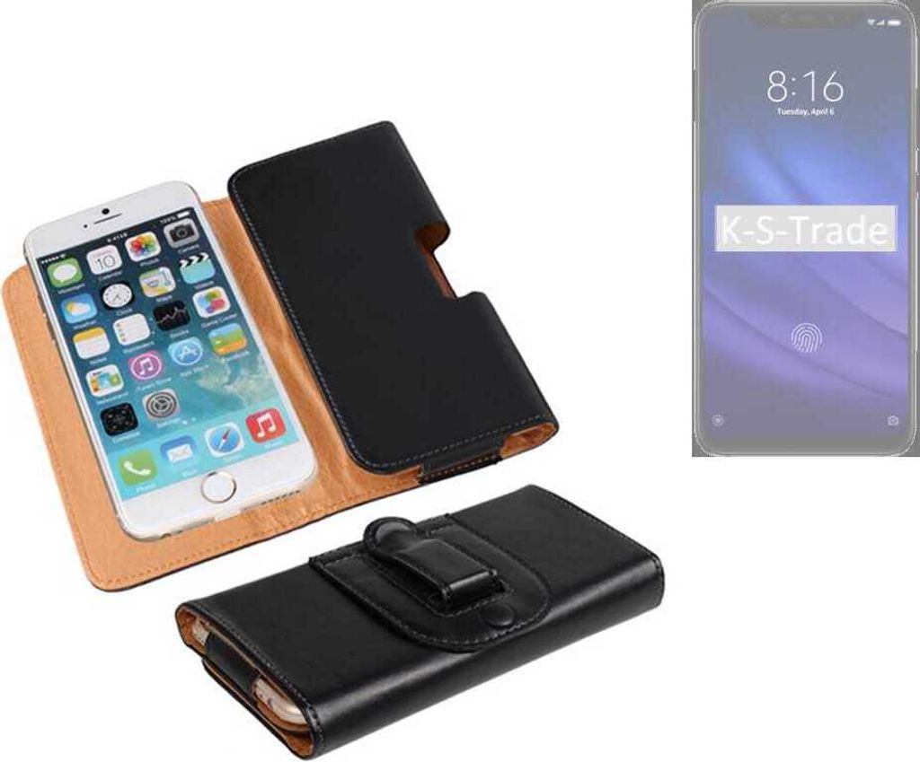 K-S-Trade Schützhülle Handyhülle kompatibel mit Xiaomi Mi 8 Pro Holster Gürtel Tasche Schutzhülle Handy-Tasche Smartphone Case Seitentasche