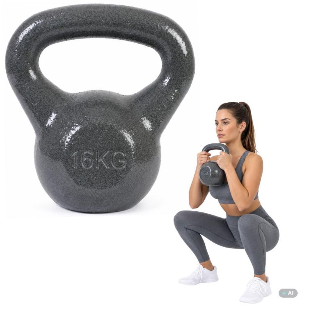 Kettlebell 16 kg litinová činka, činka na švih, trénink, Obrázek produktu 
