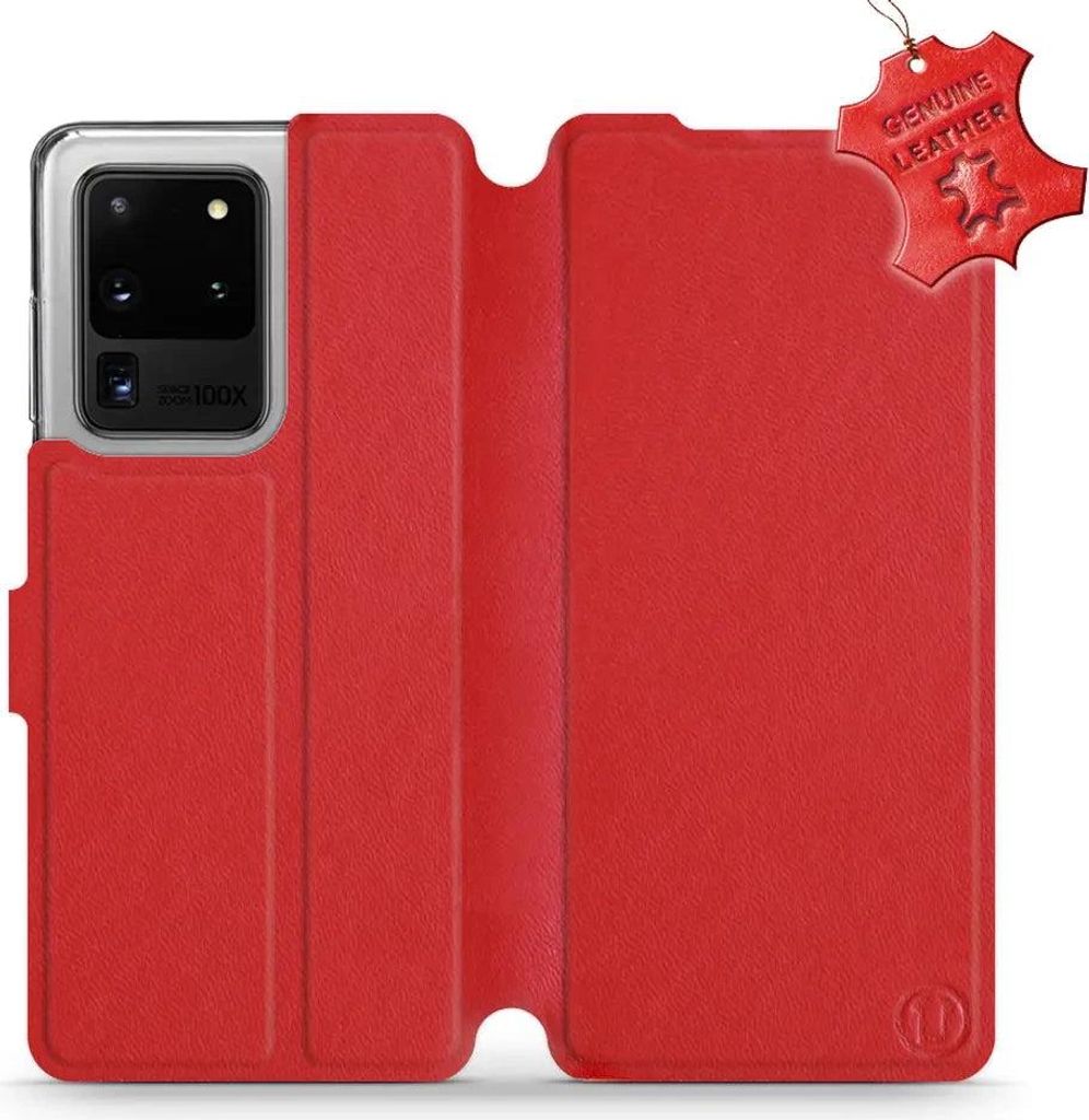 Echtleder Handyhülle für Galaxy S20 Ultra, Mobiwear Leather, Rot
