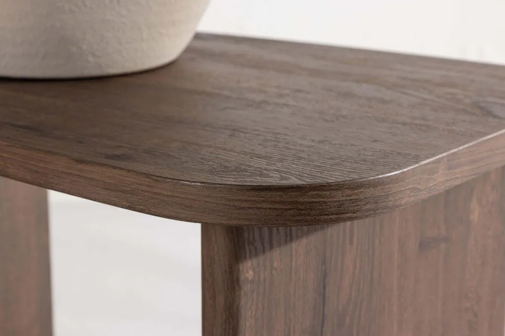 Table basse compacte Noyer FURNLUX - Solution gain de place salon chic