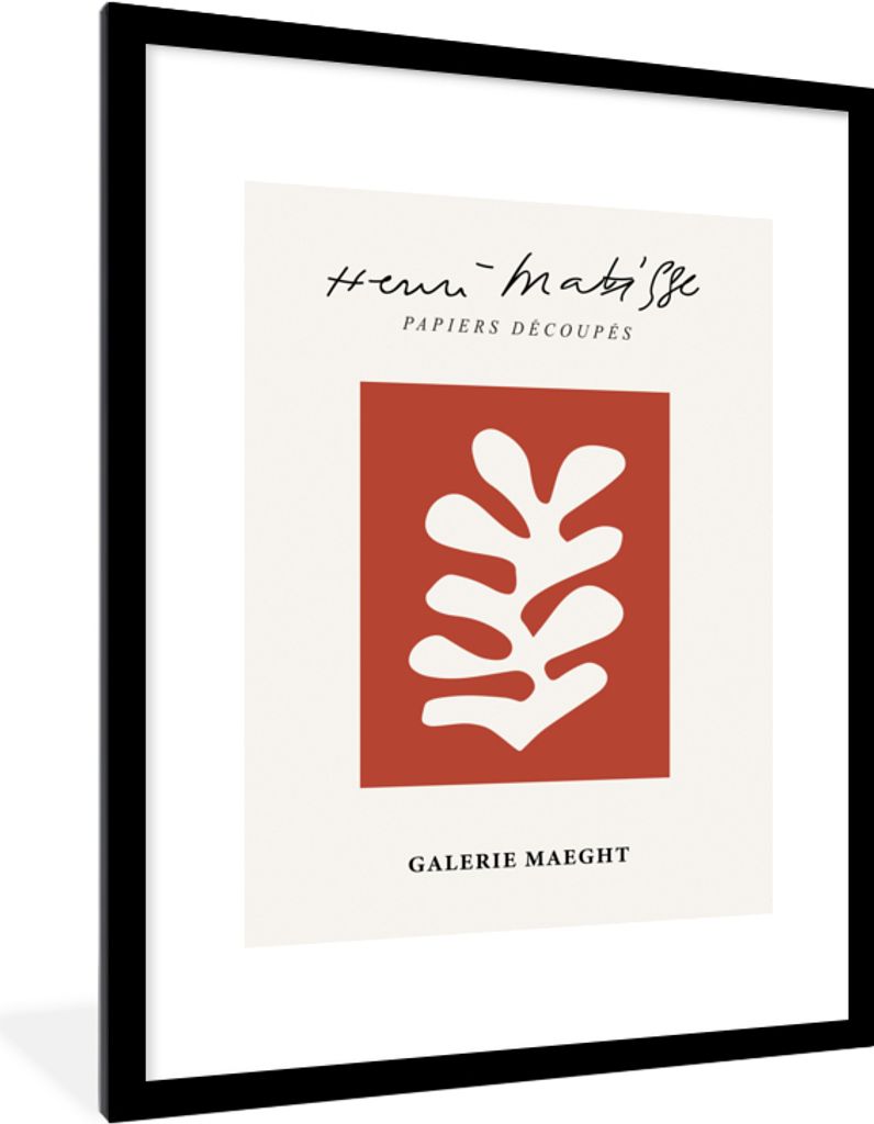 MuchoWow Gerahmtes Poster Henri Matisse - Pflanzen - Kunst - Abstrakt - Vintage 60x80 cm - Poster mit Schwarzem Bilderrahmen Wandposter Rahmen Fo...