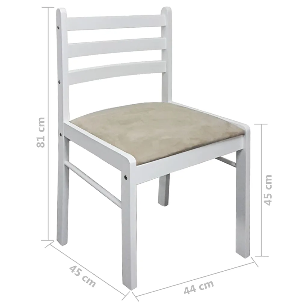 Set 2 Sedie vidaXL Legno Massiccio e Velluto Bianco | Design Elegante - 6