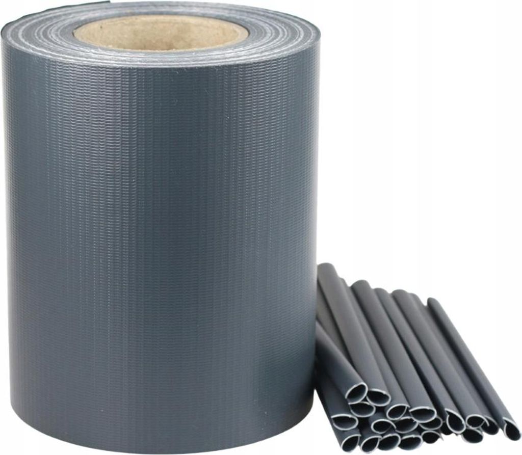 Zaunband 19cmx35m Graphit Abdeckung mit Befestigungsclips Produktbild 